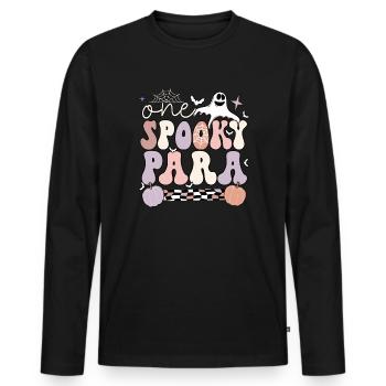 Paraprofessionnel Halloween Para Teacher Parapro - T-shirt manches longues Premium bio Homme - noir - Devant - Nico (187cm)