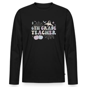 6th Grade Teacher Halloween Sixth Grade Crew - Männer Premium Bio Langarmshirt - Schwarz - Vorne - Nico (187cm)