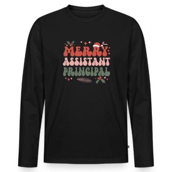 Directeur adjoint de l’équipe de l’école de Noël Noël - T-shirt manches longues Premium bio Homme - noir - Devant - Nico (187cm)