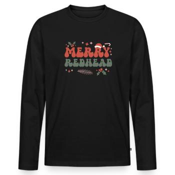 Redhead Ginger Christmas Red-Haired Redhead Xmas - Männer Premium Bio Langarmshirt - Schwarz - Vorne - Nico (187cm)