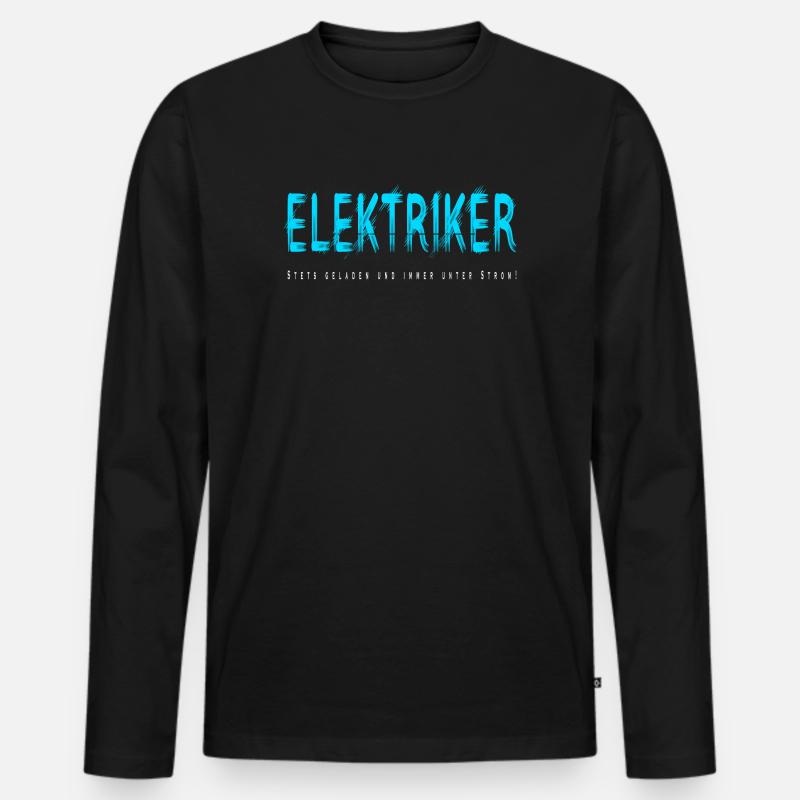 Elektriker Handwerker Design - Männer Premium Bio Langarmshirt - Schwarz