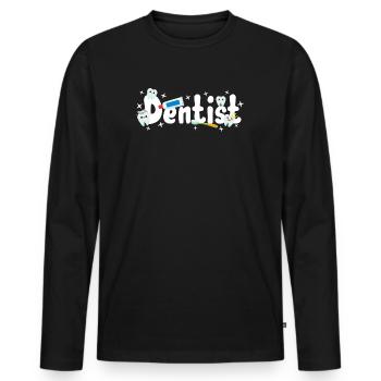 Dentist Dentist - Men's Premium Organic Long Sleeve Shirt - black - Front - Nico (187cm)