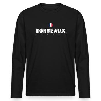 Bordeaux - Men's Premium Organic Long Sleeve Shirt - black - Front - Nico (187cm)