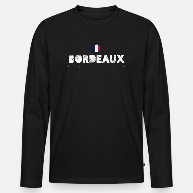 Bordeaux - Männer Premium Bio Langarmshirt - Schwarz