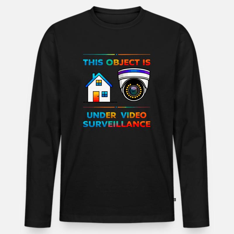 Gebäude Überwachung - Männer Premium Bio Langarmshirt - Schwarz