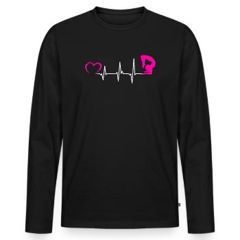 Zitat Für Einen Schlangenmensch - Männer Premium Bio Langarmshirt - Schwarz - Vorne - Nico (187cm)