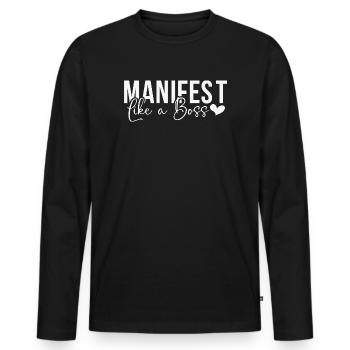 Manifestation - T-shirt manches longues Premium bio Homme - noir - Devant - Nico (187cm)