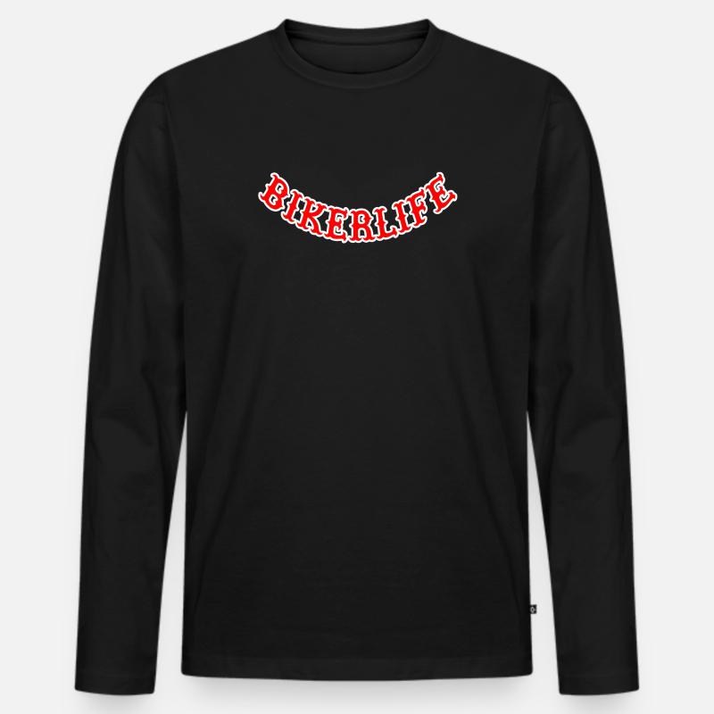 Bikerlife_red_ - Männer Premium Bio Langarmshirt - Schwarz