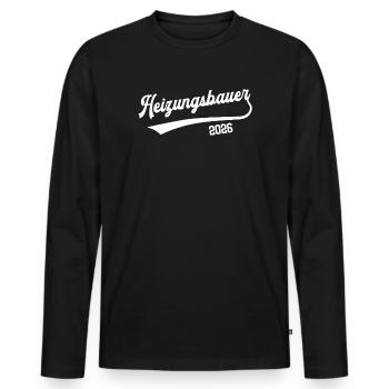 Ingénieur en chauffage 2026 Apprentissage Profession Chauffage Construction - T-shirt manches longues Premium bio Homme - noir - Devant - Nico (187cm)