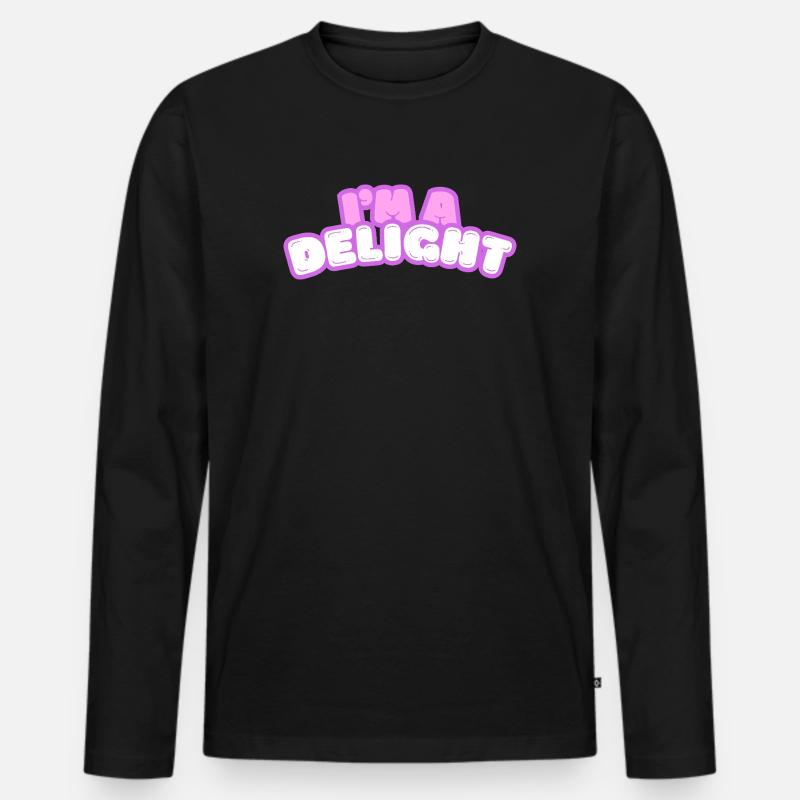 Im Delight Bubble Text - Männer Premium Bio Langarmshirt - Schwarz