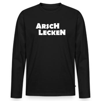 Léchage de cul - T-shirt manches longues Premium bio Homme - noir - Devant - Nico (187cm)