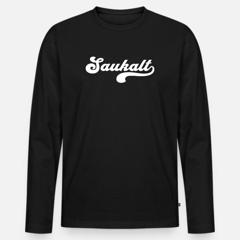 Saukalt - Männer Premium Bio Langarmshirt - Schwarz