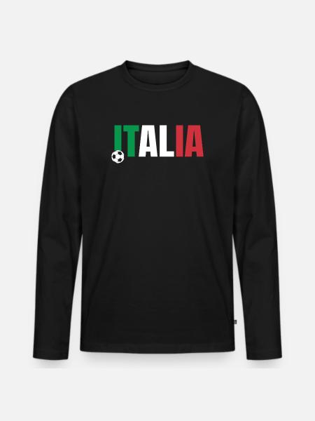 Italia Football - Men's Premium Organic Long Sleeve Shirt - black
