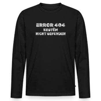 Error 404 Kostüm nicht gefunden – Karneval - Männer Premium Bio Langarmshirt - Schwarz - Vorne - Nico (187cm)