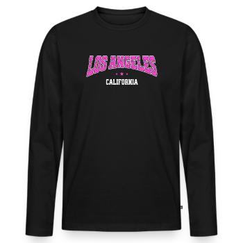 Los Angeles Neon City - Men's Premium Organic Long Sleeve Shirt - black - Front - Nico (187cm)