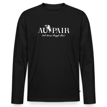 Au Pair Year Abroad Farewell Babysitter Aupair - Men's Premium Organic Long Sleeve Shirt - black - Front - Nico (187cm)