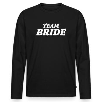 Team Bride - Männer Premium Bio Langarmshirt - Schwarz - Vorne - Nico (187cm)