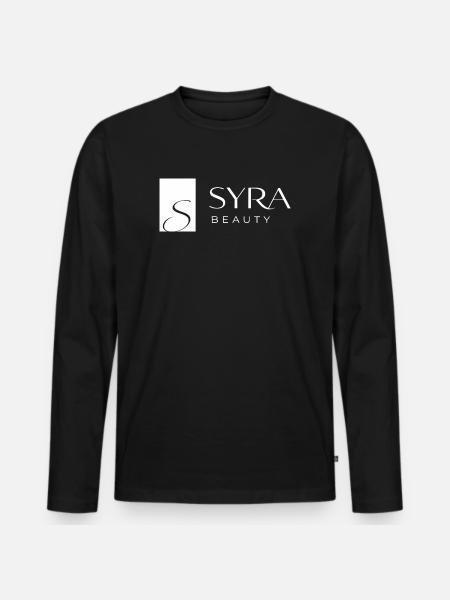 SYRA Beauty Logo: Elegant minimalism - Men's Premium Organic Long Sleeve Shirt - black