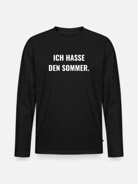 Ich hasse den Sommer. - Männer Premium Bio Langarmshirt - Schwarz