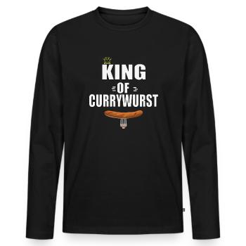 King of Currywurst Koenig der Currywurst - T-shirt manches longues Premium bio Homme - noir - Devant - Nico (187cm)