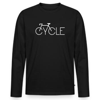 Minimal Bicycle Line Art Silhouette - Men's Premium Organic Long Sleeve Shirt - black - Front - Nico (187cm)