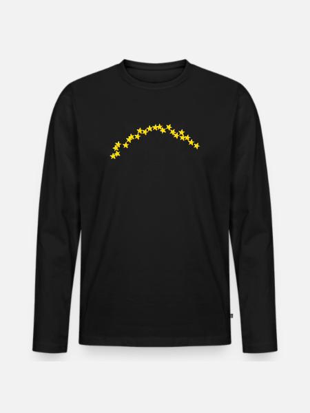 Stararc semicircle small 3D stars - Men's Premium Organic Long Sleeve Shirt - black