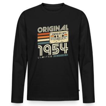 Original 1954 Vintage Vintage Rétro Anniversaire - T-shirt manches longues Premium bio Homme - noir - Devant - Nico (187cm)
