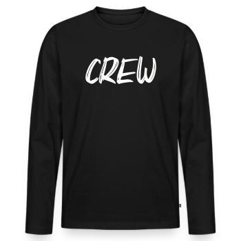 crew - Männer Premium Bio Langarmshirt - Schwarz - Vorne - Nico (187cm)