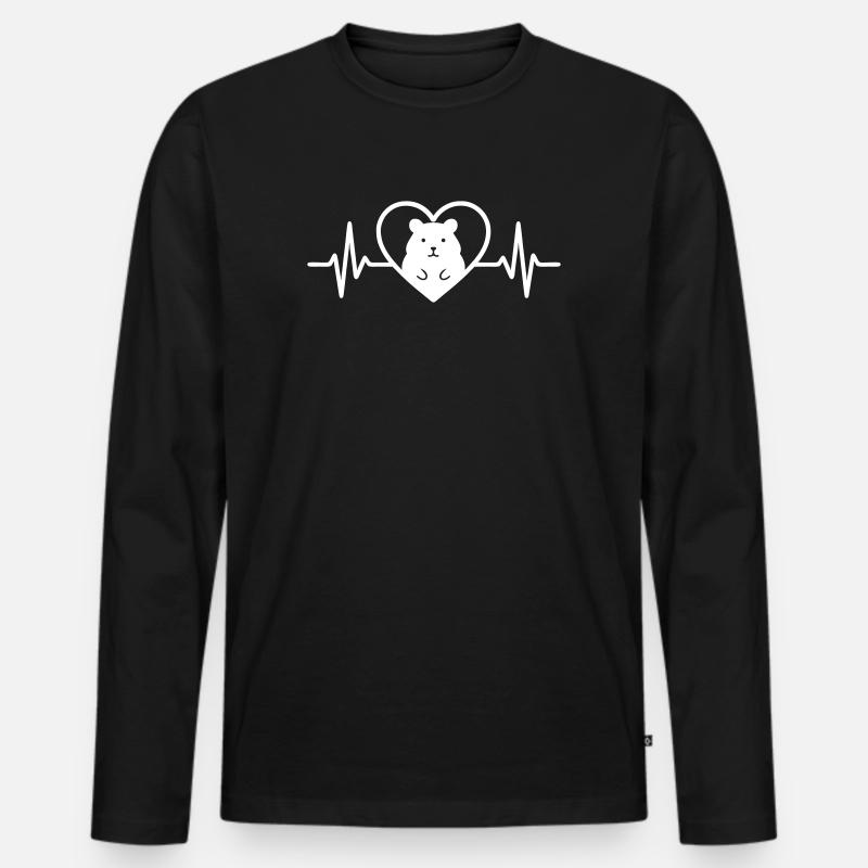 Hamsterherz - Männer Premium Bio Langarmshirt - Schwarz