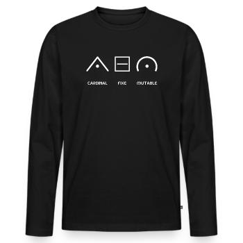 Astrologischer Modus - Männer Premium Bio Langarmshirt - Schwarz - Vorne - Nico (187cm)