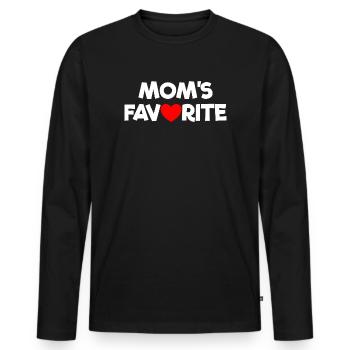 Lieblingskind Mamas Liebling Ich bin Mamas Lieblin - Männer Premium Bio Langarmshirt - Schwarz - Vorne - Nico (187cm)