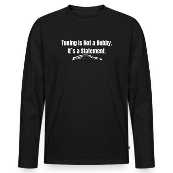 Tuning Statement Design für Autofans & Lifestyle - Männer Premium Bio Langarmshirt - Schwarz - Vorne - Nico (187cm)