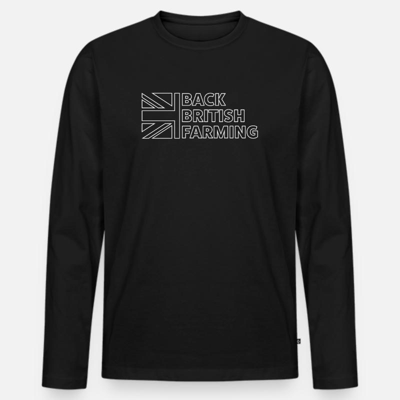 Unterstützung der britischen Landwirtschaft - Männer Premium Bio Langarmshirt - Schwarz