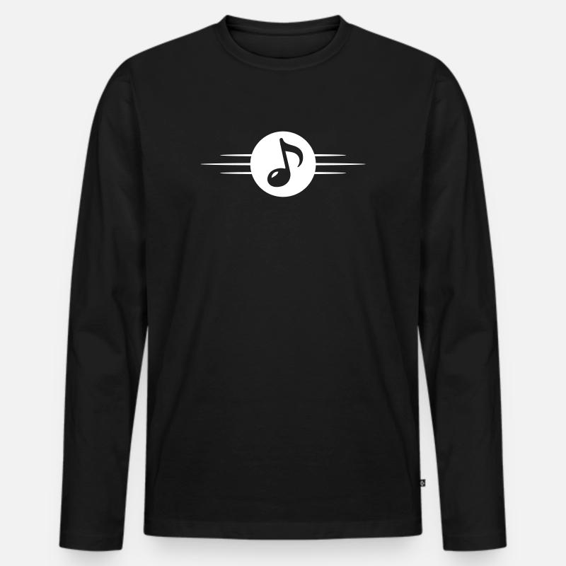 Musiknote Symbol Linie - Männer Premium Bio Langarmshirt - Schwarz