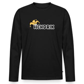 Fastnacht Hendrik - Männer Premium Bio Langarmshirt - Schwarz - Vorne - Nico (187cm)