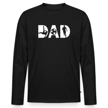 Fußball Papa Football dad Vatertag  - Männer Premium Bio Langarmshirt - Schwarz - Vorne - Nico (187cm)