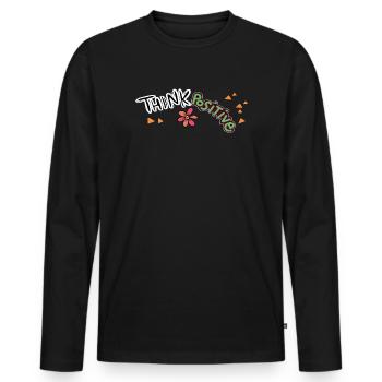 Think Positive - Men's Premium Organic Long Sleeve Shirt - black - Front - Nico (187cm)