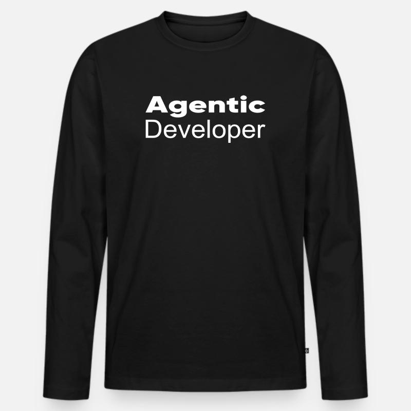Techno-Utopie: Agentischer Entwickler - Männer Premium Bio Langarmshirt - Schwarz