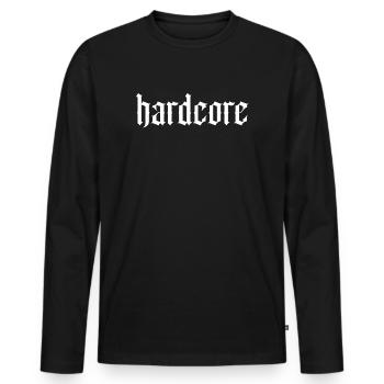 Hardcore Gothic Typography - Men's Premium Organic Long Sleeve Shirt - black - Front - Nico (187cm)