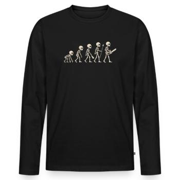 Évolution du squelette - Cadeau drôle d’Halloween - T-shirt manches longues Premium bio Homme - noir - Devant - Nico (187cm)