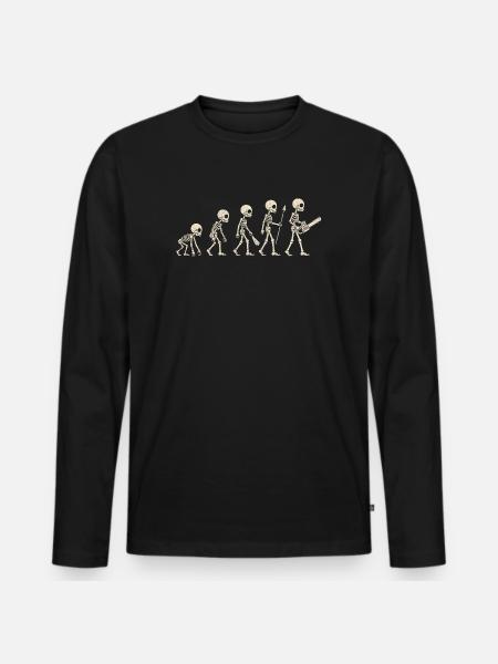 Skeleton Evolution - Funny Halloween Gift - Men's Premium Organic Long Sleeve Shirt - black