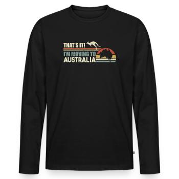 Australia I'm Moving to Australia Tourism - Men's Premium Organic Long Sleeve Shirt - black - Front - Nico (187cm)