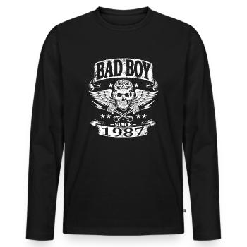Bad boy since 1987 - T-shirt manches longues Premium bio Homme - noir - Devant - Nico (187cm)