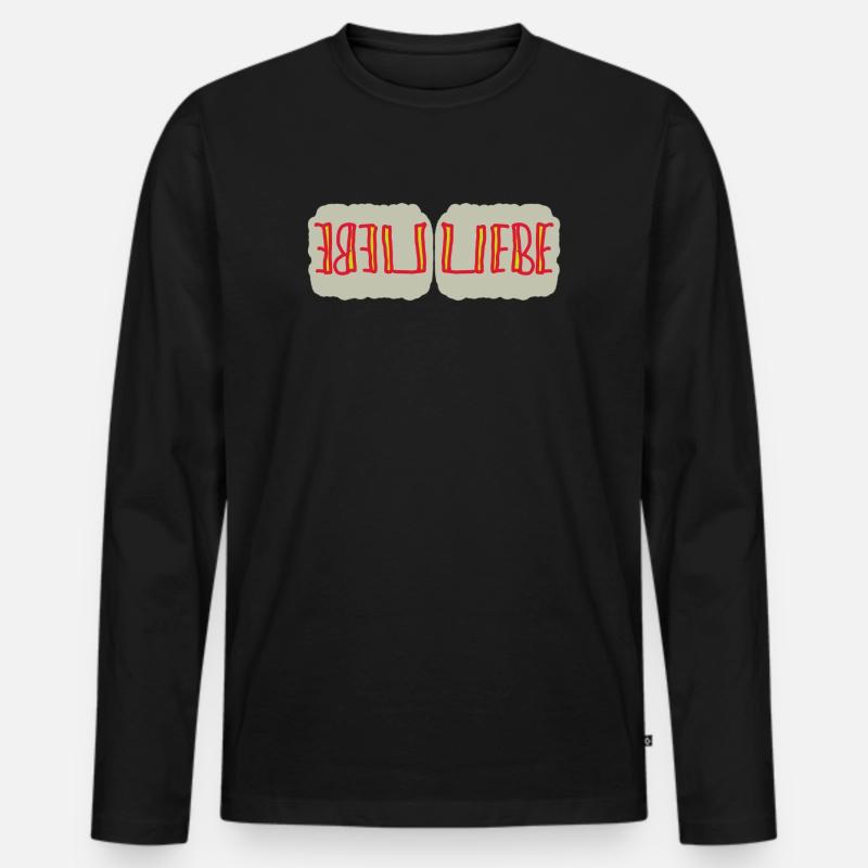 Herzliche Liebe Reflexionen - Männer Premium Bio Langarmshirt - Schwarz