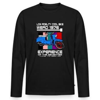 Simson Schwalbe KR 51 - Männer Premium Bio Langarmshirt - Schwarz - Vorne - Nico (187cm)