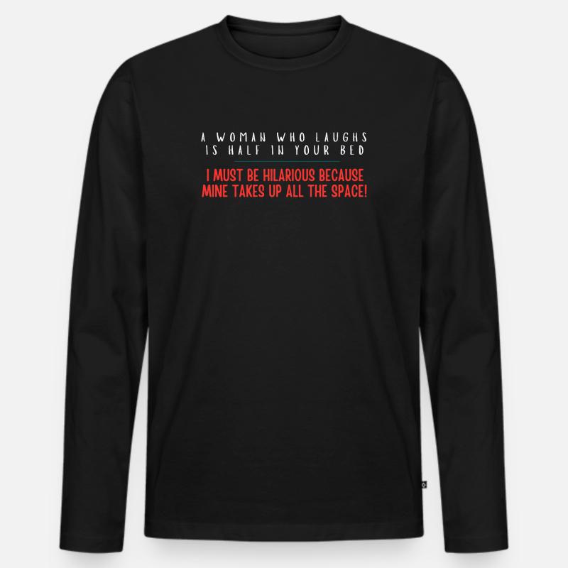 Witziger Space-Taker-Zitat-Tee - Männer Premium Bio Langarmshirt - Schwarz