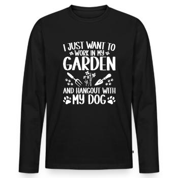 Gärtner Hundebesitzer Hund Outfit für Garten - Männer Premium Bio Langarmshirt - Schwarz - Vorne - Nico (187cm)