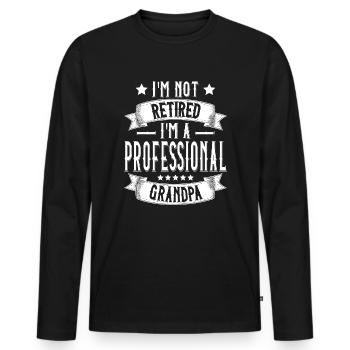 Je ne suis pas à la retraite JE SUIS UN GRAND-PÈRE PROFESSIONNEL OPA - T-shirt manches longues Premium bio Homme - noir - Devant - Nico (187cm)