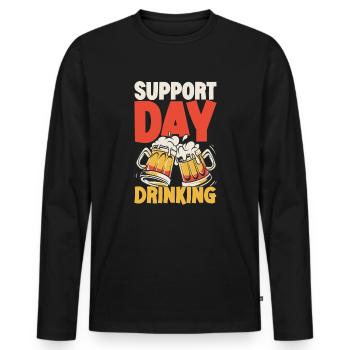 Support Day Drinking Squad Party und Bier trinken - Männer Premium Bio Langarmshirt - Schwarz - Vorne - Nico (187cm)
