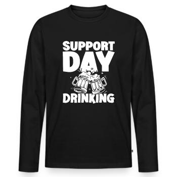Support Day Drinking Squad Party und Bier trinken - Männer Premium Bio Langarmshirt - Schwarz - Vorne - Nico (187cm)